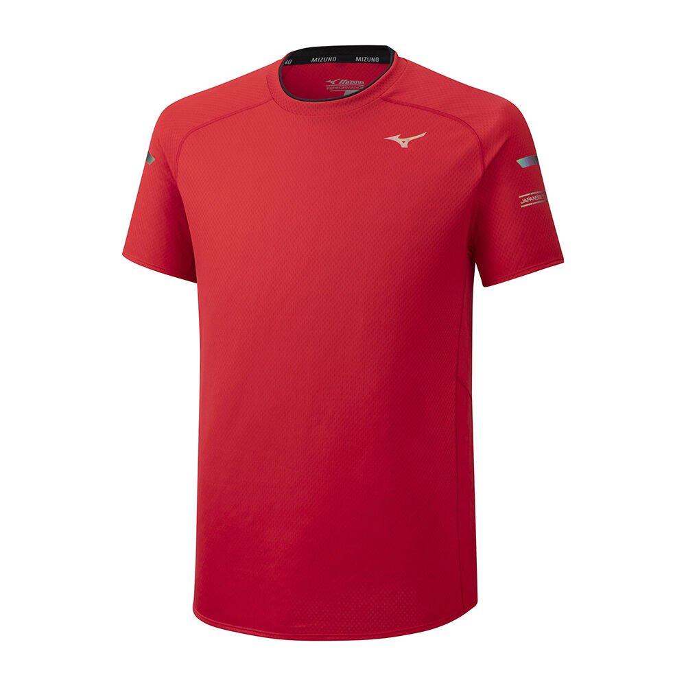 Men's Mizuno Running T-Shirts Red Solarcut Apparel - J2GA001363